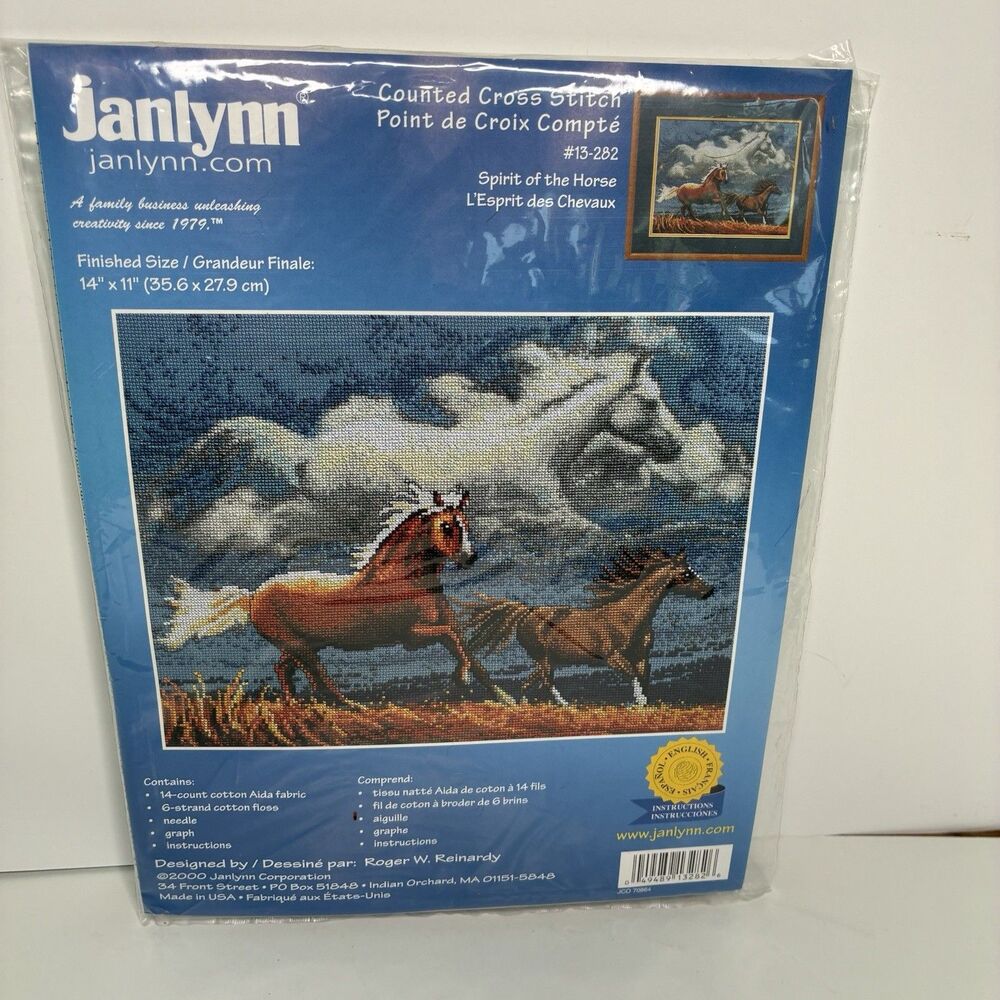 JANLYNN SPIRIT  OF THE HORSE Counted Cross Stitch Kit Brand New